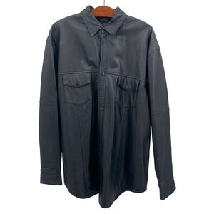 Extreme Biker Leather USA Mens‎ XXL Black Thinsulate 3M Lined Button Up Jacket